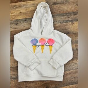 Cat & Jack Mermaid Beach' Fleece Pullover Sweatshirt - Cream XS, NWT